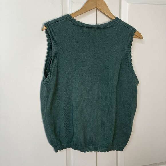 Vintage Northern Reflections Sweater Vest Women XL Green Floral Knit Granny 90s - Picture 4 of 6